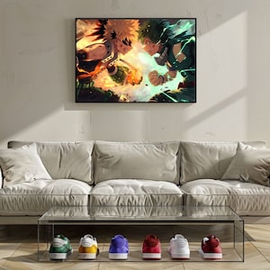 My Hero Academia Deku and Bakugo Digital Poster, Printable Art, Anime Wall Decor, Izuku Midoriya, Katsuki Bakugo, Digital Download, Wall Art