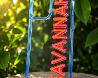 Personalized Phone Case with Custom Acrylic Text – Summer Collection