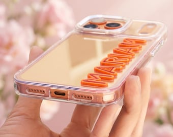 Personalized 3D Letter Clear iPhone Case, Custom Name Protective Cover