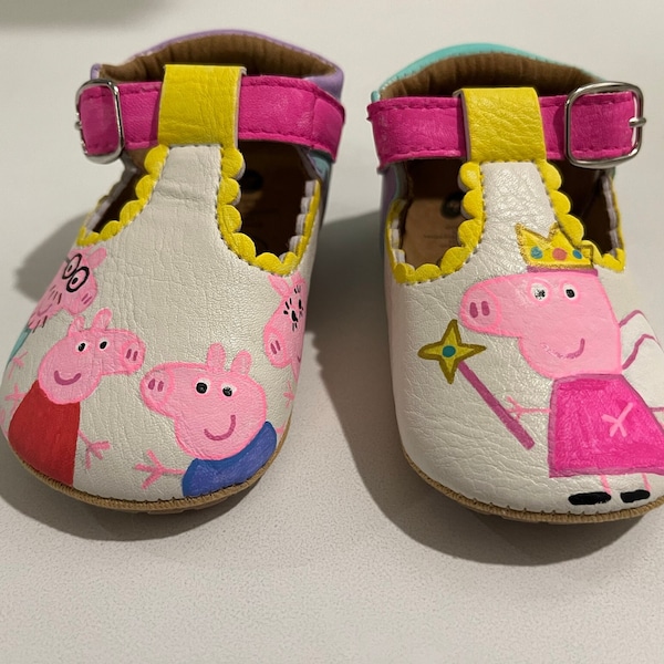 Custom Hand-Painted Children's Shoes | Peppa Pig Shoes
