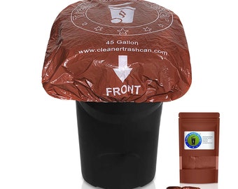 Trash Smell Buster Plastic Cover Keeps Odor inside Garbage Can and insects, flies and small animals away! (One Cover per bag)