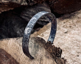 Hand Forged Viking Oath Bracelet, Damascus Steel Bracelet, Bracelet For Men, Viking Jewelry, Unisex, Best Gits For Men, Wedding Bracelet,