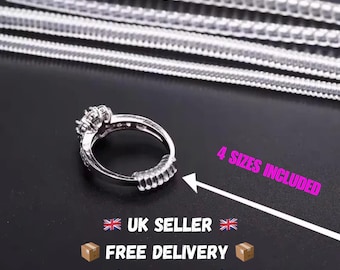 Ring Size Adjuster Transparent Spiral Resize Reduce & Adjust Loose Bands for Perect Fit Ring Resizer