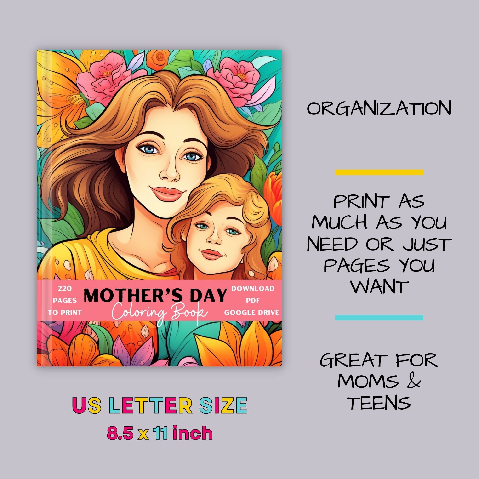 Mother's Day Coloring Pages Mother's Day Coloring Book for Kids Mother