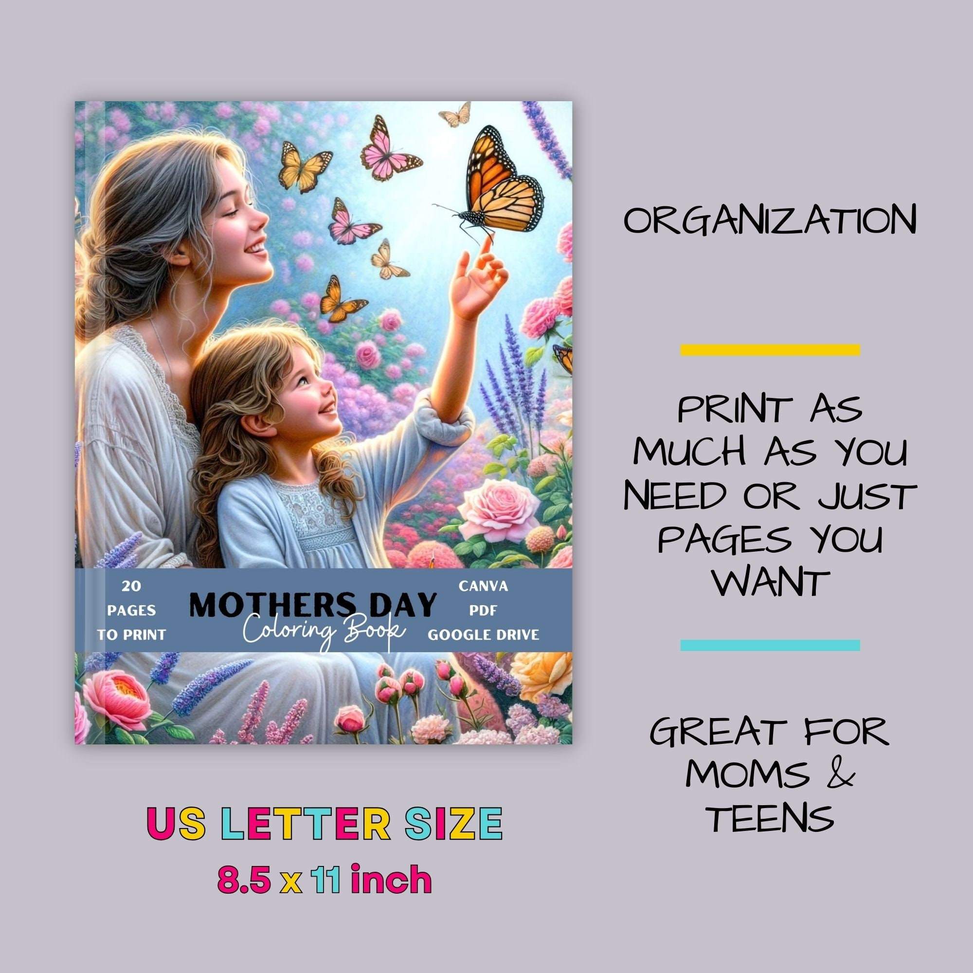 Mother's Day Coloring Pages Mother's Day Coloring Book for Kids Mother ...