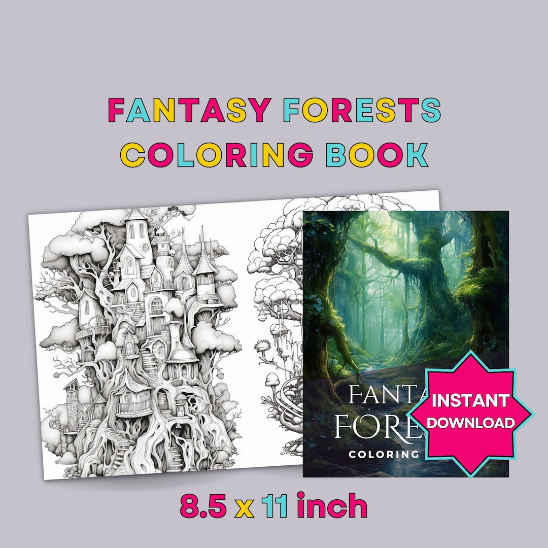 Forest Coloring Forest Coloring Page Fantasy Forest Coloring Fantasy ...