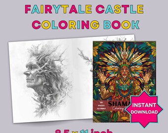 Shaman coloring page| Digital coloring| Coloring printables | Spiritual coloring | Printable Coloring Page | Adult Coloring Pages