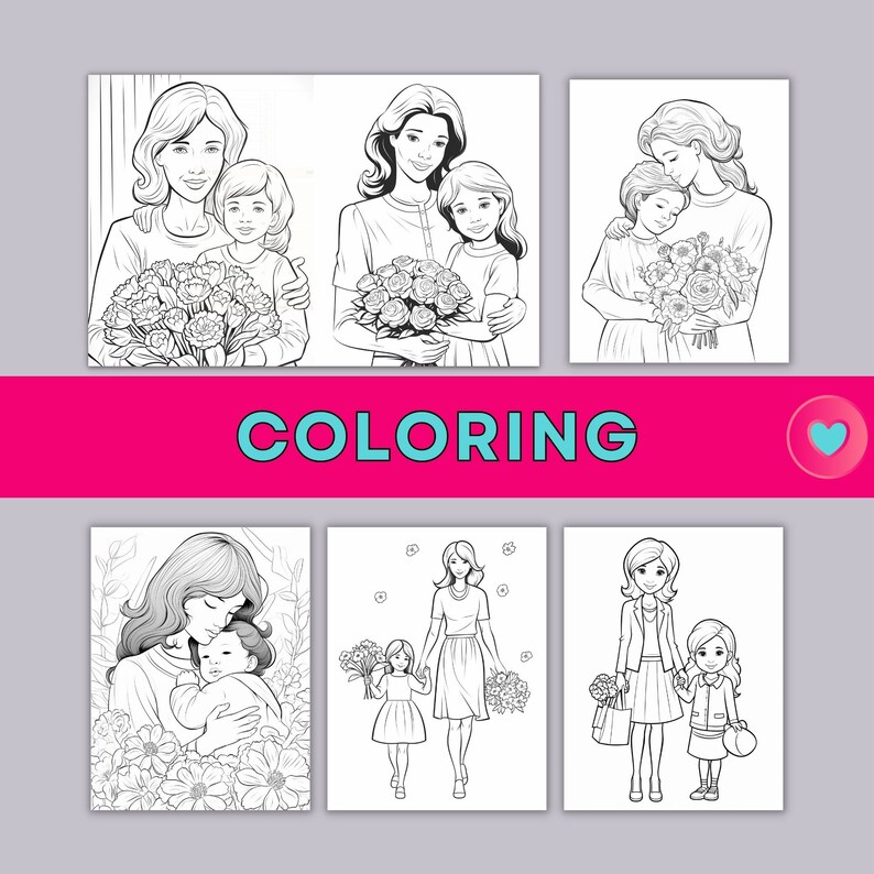 Mother's Day Coloring Pages Mother's Day Coloring Book for Kids Mother