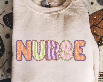 Halloween Nurse PNG Preppy Nurse Spooky Season Fall Autumn Shirt Halloween Pumpkin Spice Sublimation Designs