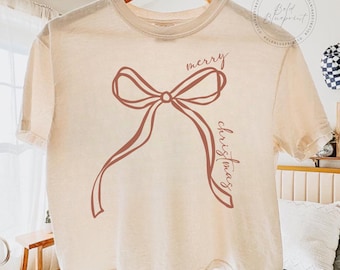 Coquette Merry Christmas SVG, PNG 5 Colors, Coquette Christmas, Coquette Bow