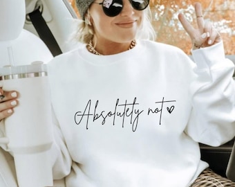 Absolutely Not SVG, PNG, Handwritten, Heart, Absolutely, Not, Funny Svg, Digital, Laser Cut, Sublimation Designs, Svg Files For Cricut, Svg