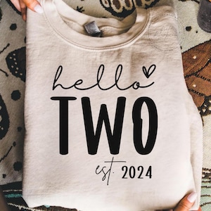 Hello Two SVG, PNG, 2024, 2023, 2nd Birthday, Birthday Shirt, Est 2024 Svg, Est 2023 Svg, Second Birthday, Two, Second Birthday, Bundle