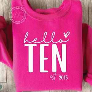Hello Ten SVG, PNG, Geburtstags-Grafiken-Svg, 10