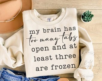 My Brain Has Too Many Tabs Open SVG, PNG, Funny, Neurospicy, Neurodiversity, Adhd, Tshirt
