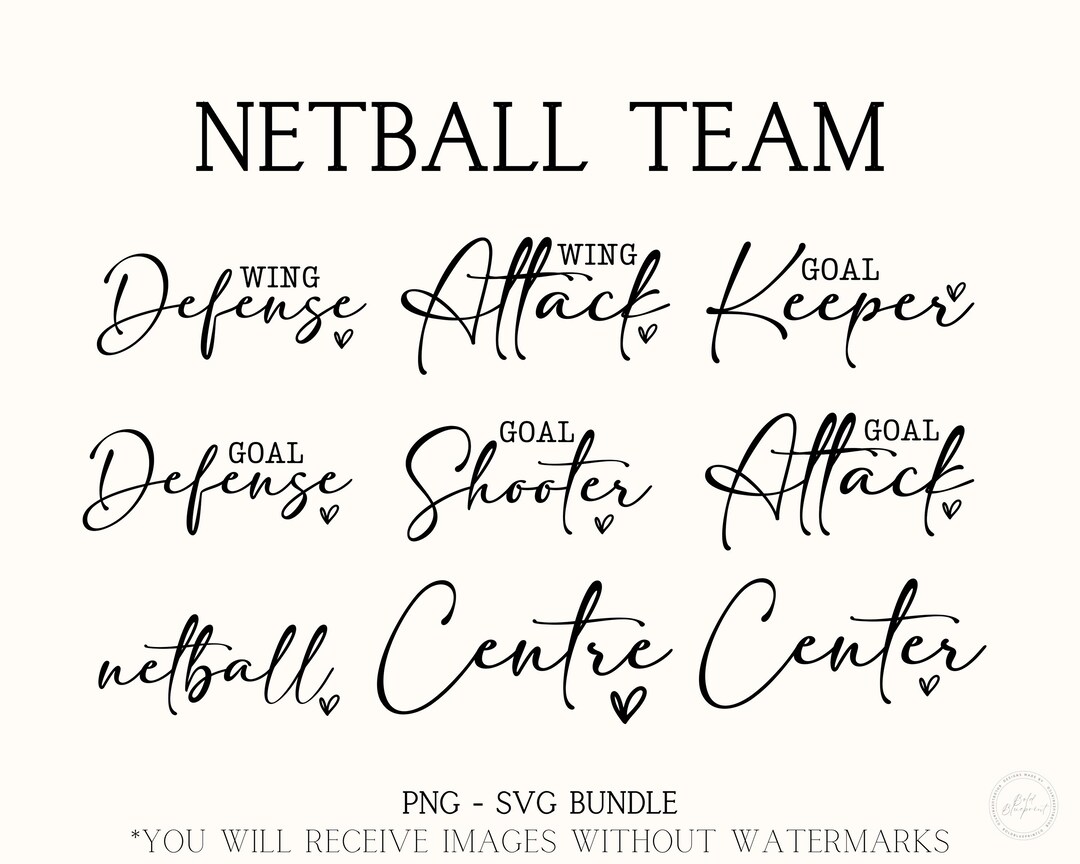 Netball Team SVG Bundle: Sports Graphics (PNG, SVG) - Etsy