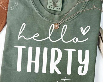 Hello Thirty Birthday Design Est 1996 SVG, PNG Files (Digital Download)
