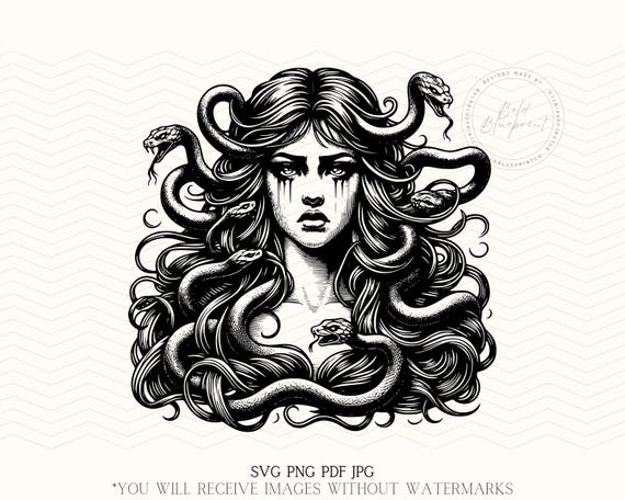 Medusa PNG, SVG, PDF, Jpg, Medusa Snake Head, Greek Mythology, Mystical svg, Mythology Svg, Snake svg, Gothic Svg, Medusa Vector, Medusa