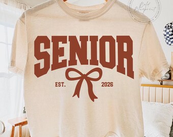 Senior 2026 PNG, 5 Colors Bundle, Class of 2026, Coquette Bow, Senior