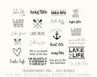 Lake Life Bundle SVG, PNG, 23 Designs