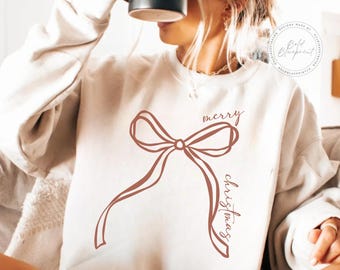 Coquette Merry Christmas SVG, PNG 5 Colors, Coquette Christmas, Coquette Bow