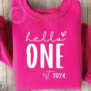 Hola, SVG, PNG, Gráficos de cumpleaños Svg, Primer cumpleaños, Camiseta de cumpleaños, Est. 2024 Svg, Primer cumpleaños, Diseños de sublimación, Svg