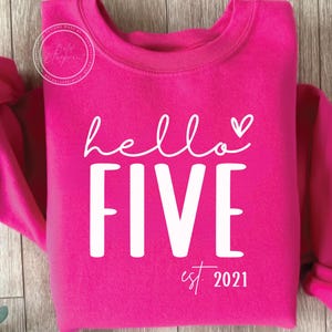 Hola Cinco SVG, PNG, Gráficos de Cumpleaños Svg, 5.º Cumpleaños, Camiseta de Cumpleaños, Est. 2021 Svg, Est. 2021 Svg, Quinto Cumpleaños, Svg