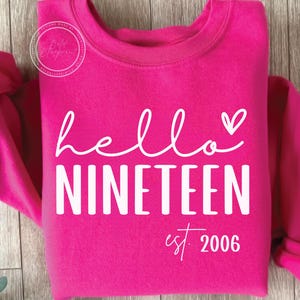 Bonjour dix-neuf SVG, PNG, 19e anniversaire, chemise d'anniversaire, est 2006 Svg, dix-neuvième anniversaire, motifs par sublimation, fichiers Svg pour Cricut, Svg