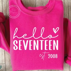 Hola diecisiete SVG, PNG, gráficos de cumpleaños Svg, cumpleaños número 17, camiseta de cumpleaños, Svg de 2008, decimoséptimo cumpleaños, diseños de sublimación, Svg