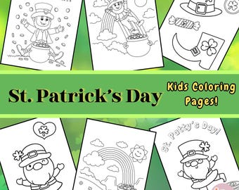 Saint Patrick's Day Kids Coloring Pages | Coloring Book PDF | Instant Download | Kids Coloring Book | Trending | Best Seller | Holiday Art