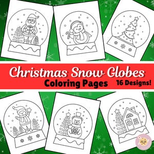 Christmas Snow Globes Coloring Pages | Best Selling | Holiday Coloring | Adult and Kids Coloring Pages | Christmas Art | Digital Download