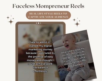 Motherhood Reels Faceless Videos Social Media Post Instagram Reels Templates Done For You Faceless Content Faceless Marketing Passive Income