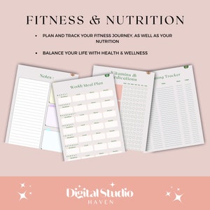 Digital Workout Planner Printable Fitness Planner Weight Loss Tracker ...