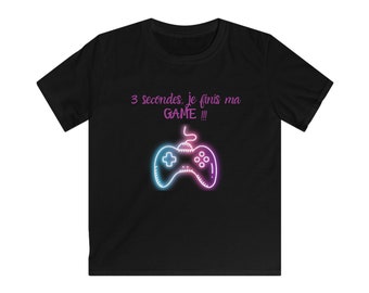 T-shirt Gamer pour enfant, kids t-shirt gamer, je termine ma game.