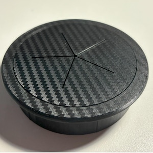 Desk Grommet Flexible – 3 Black Cable Hole Covers w/ Carbon Fiber Look | 2.5 Inch Diameter | Flexible Cable Management and Protection