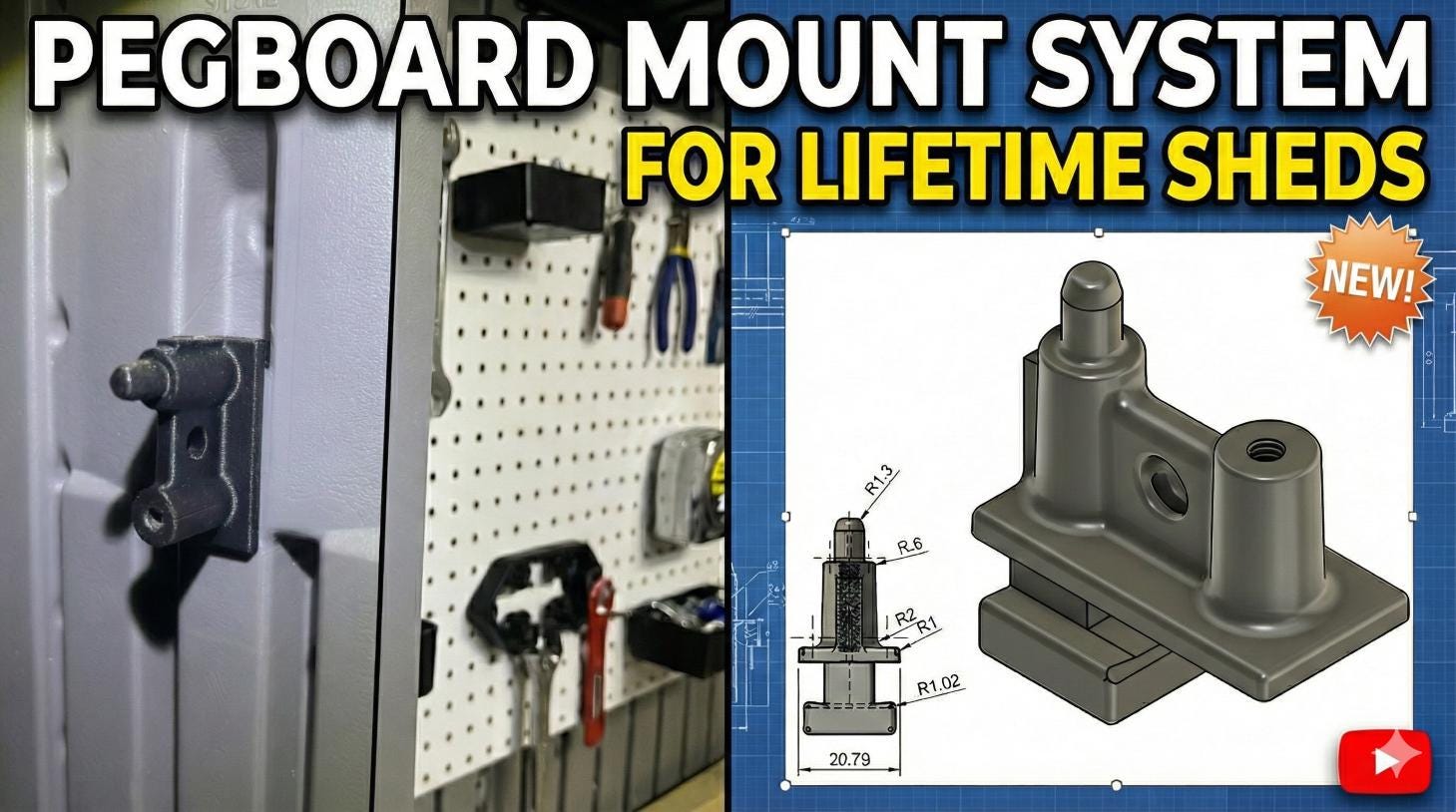Lifetime Shed Pegboard Mount Kit: PCCF, Stainless Hardware | compatible with Model 60336 and similar!