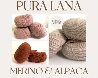 Laine mérinos Alpaga Pura Lana by Gepard 50 % mérinos DK Poids 50 g Qualité douce recommandée pour bébé Fil doux standard eco-tex