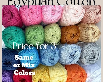 Egyptian Cotton Yarn Soft Sheen Luster Ideal Sensitive Skin Premier Afternoon Cotton Size 3 Mercerized Summer Garment Home Decor Baby Outfit