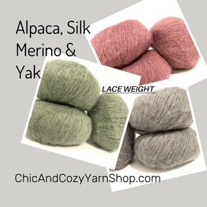Alternative for Mohair Baby Alpaca Silk Merino Wool Yak Lace Fingering DK Holst Garn Lucia Luxurious Lace Wool Many Colors Perfect Gift Idea