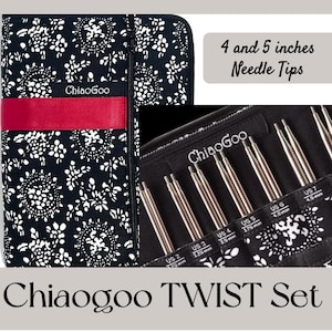 Chiaogoo Knitting Needle 4 inches Chiaogoo 5 inches Red Lace TWIST Knitting Needle Interchangeable Circular Needle Set US 2 - 15 Short Long