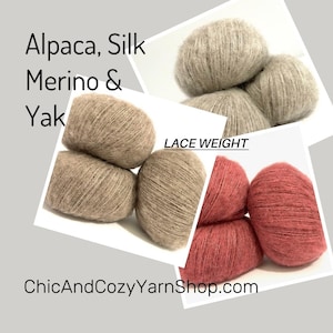 Best Substitute For Mohair Baby Alpaca Silk Merino Wool Yak Blend by Holst Garn Lace Fingering DK Lucia Exquisite Wool Many Trendy Colors