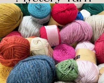 Mystery Yarn Bag Mixed Fiber Wool Cotton Alpaca Mix Weight Knitting Crochet Surprise Gift Box Crafter Yarn-Lover Color Pack DK Worsted Bulky