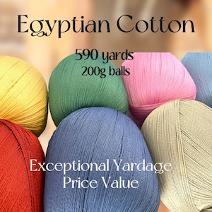 Egyptian Cotton Yarn 200g Quality Cotton One Ball Project Yarn Fast Knitting Crocheting Summer Top Baby Clothe Tank Tee Snappy Ball Adriafil