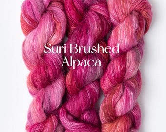 Suri Alpaca Yarn Brushed Suri Alpaca Hand Dyed Alternative Mohair Substitute Blue Sky Prairie Lace Bulky Gift Idea Knit Crochet Yarn 50g