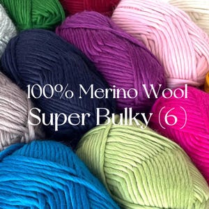 Chunky Yarn 100% Merino Wool Super Bulky Yarn 6 Gift for Her 1 Day Project Easy Knitted Hat Crochet Yarn Baby Blanket Crochet Women Sweater
