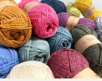 All Season Yarn Merino Wool Silk Yarn DK Weight Sweater Tee Scarf Cardigan Baby Gift Soft Silky Satin Sheen Knitting Crochet Comfort Color