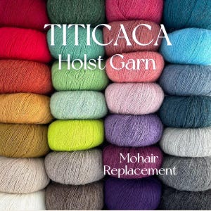Holst Garn Titicaca Yarn Lace Weigh Plump Fluffy Alpaca with Soft Halo Mohair Replacement Pink Green Red Gray Blue Beige White Purple Brown