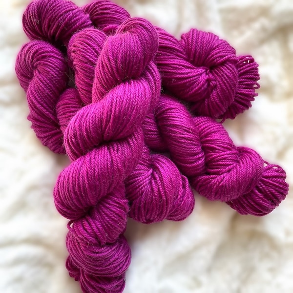 Merino wool and Silk worsted weight Sale 50% off 100-gram color Fushsia wool knitting and crochet yarn baby soft great for garments blankets