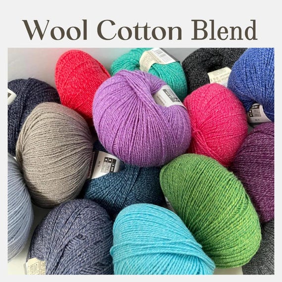 Wool Cotton Blend Aktiv Fine Cotton Fingering Weight Soft Yarn Breathable for Crochet Baby Blanket Project Knitting Sock Nylon Washable Wool