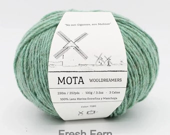 Mota Merino Wool and Manchego Wool by Wooldreamers Beautiful Colors DK Worsted weight white natural bright colors blue spring colors green