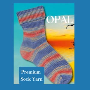Durable Sock Yarn Opal Premium Sock Yarn Most Popular Sock Yarn Gift for Knitter Favorite Opal Sunrise Gift Idea for the Holiday Blue Opal